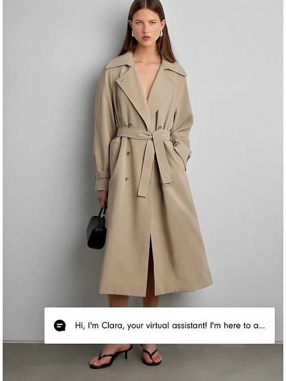OAK + FORT Oversized Trench Coat Beige